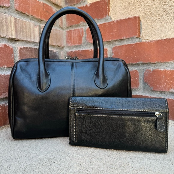 Vintage Giani Bernini Organizational Satchel, Wallet and Scarf Accessory Bundle - Picture 3 of 16